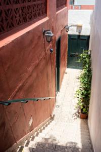 圣乌尔苏拉Typical Canary House的一条有门和植物的小巷