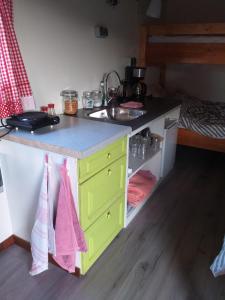 ZuiderwoudeBed & Breakfast ARKEN AE的厨房配有水槽和台面