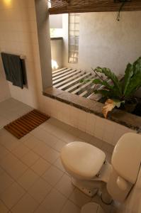 拉维尼亚山马特山林小屋精品酒店的一间带卫生间和镜子的浴室