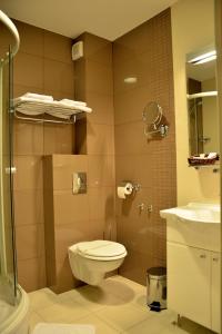达鲁瓦尔Hotel Mladimir的一间带卫生间和水槽的浴室