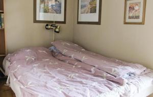 ForshagaAmazing Home In Forshaga With 2 Bedrooms的卧室内的一张带粉红色棉被的床