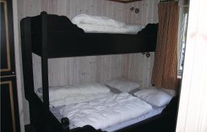海姆瑟达尔Cozy Home In Hemsedal With Wifi的带白色枕头的客房内的三张双层床