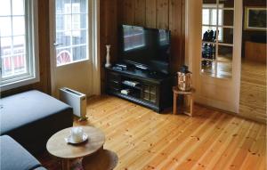 斯朱森3 Bedroom Cozy Home In Sjusjen的客厅配有电视,铺有木地板