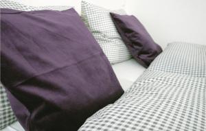 HerschdorfGorgeous Home In Grobreitenbach Ot With Kitchen的两张紫色枕头坐在床边