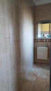 比勒陀利亚LANGA 'S COZY GUESTHOUSE的浴室设有水槽和墙上的镜子