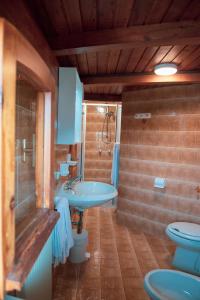 布雷佐内加尔达Hotel Monte Baldo的一间带水槽和卫生间的浴室