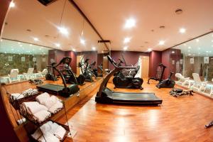 巴涅尔-德吕雄阿尔蒂酒店的健身房设有跑步机和椭圆机