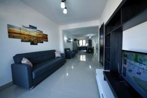 维多利亚Anici Crt Penthouse 4 - with private rooftop pool的带沙发和平面电视的客厅