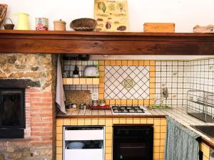 基安蒂格雷夫Agriturismo Testalepre的一个带台面的玩具厨房