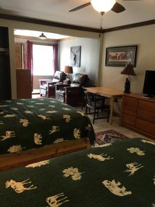 Warrensburg Inn & Suites - 6 Mi to Lake George的电视和/或娱乐中心