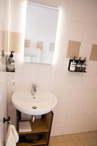 洛坎杰De Jongens的一间带水槽和镜子的浴室