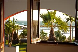 塔里法亚特维达酒店的享有棕榈树景致的开放式窗户