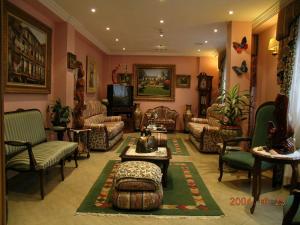 Borleña德柏丽娜酒店的客厅配有家具和电视。