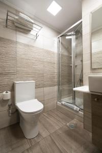 希俄斯Amalia City Rooms的一间带卫生间和淋浴的浴室
