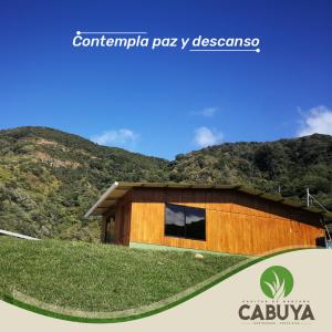 蒙泰韦尔德哥斯达黎加Casitas de Montaña Cabuya的山坡上草屋顶的房子