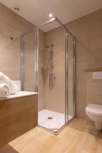 伊泰尔斯维莱基弗酒店的带淋浴和卫生间的浴室