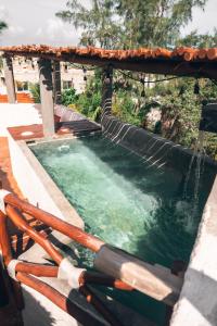 奥尔沃克斯岛Casa Mech的一个带凉亭的水池