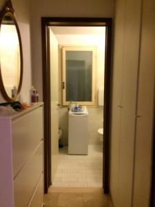 威尼斯Ca’Ghironda的一间带水槽、卫生间和镜子的浴室