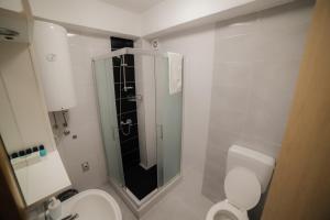 巴尼亚卢卡Guesthouse Tanja的一间带卫生间和淋浴的小浴室