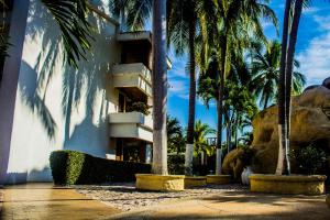 伊斯塔帕Ixtapa Palace的一座棕榈树建筑