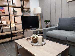 亚历山德鲁波利斯Apartment 22的带沙发和咖啡桌的客厅