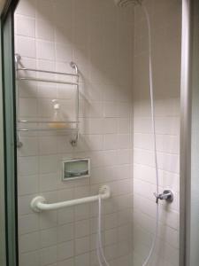圣保罗Comodita的带淋浴的浴室和玻璃门