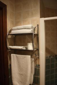阿洛拉堂佩罗酒店的浴室内带毛巾的毛巾架