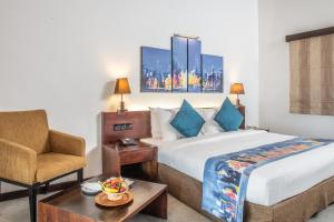 帕西库达帕斯库达紫水晶度假酒店的配有一张床和一把椅子的酒店客房