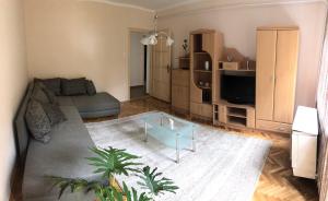 考波什堡Arany Apartman Kaposvár的客厅配有沙发和桌子