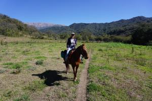 Chicoana芬卡玛格丽特乡村民宿的田野里骑马的女人