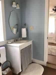 纳奇兹Riverboat Bed & Breakfast的一间带水槽和镜子的浴室