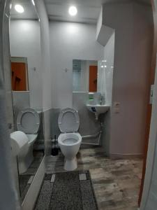 第比利斯Joniskera的浴室配有白色卫生间和盥洗盆。