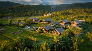 姆杜克巴厘岛桑纳克度假酒店的享有山区度假胜地的空中景致