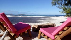 迭戈苏瓦雷斯Ocean Lodge Kite & Windsurf的两把椅子坐在海边