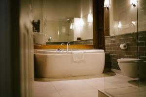 泰恩河畔纽卡斯尔杰斯蒙德达尼酒店的带浴缸、卫生间和盥洗盆的浴室