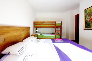 皮耶韦迪卡多雷Nonostantetutto B&B的一间卧室配有两张床和一张双层床。