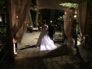 纳乌萨玛西亚斯玛格丽特岛屿酒店的婚礼上走下过道的一位新娘