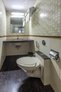 孟买Hotel Ameya的一间带卫生间和水槽的浴室