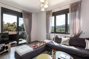 阿德里安诺斯坎波斯Villa Kalli Crete的带沙发和电视的客厅
