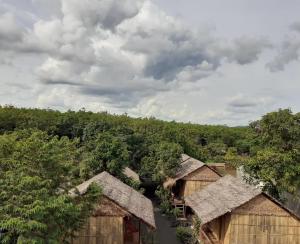 邦隆Tribal Village Homestay & Trekking的树屋的顶部景色