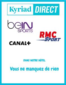 艾特雷Kyriad Direct La Rochelle Aytré (ex Balladins)的一组不同的标志,在白色的背景上