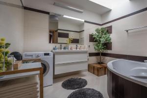 多纳瓦利Apartmanica Residence 606的一间带水槽和洗衣机的浴室