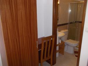 明德卢Basic Hotel的一间带卫生间和水槽的浴室