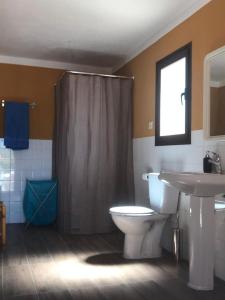 普里埃格·德·科尔多巴Paredejas del Rey的浴室配有卫生间、淋浴和盥洗盆。