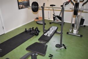 莫伦莱克STF温德尔斯伯格酒店&旅馆的健身房,带举重器材的健身房