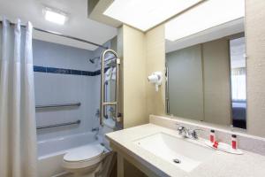 德尔托纳德尔托纳旅程住宿酒店的一间带水槽、卫生间和镜子的浴室