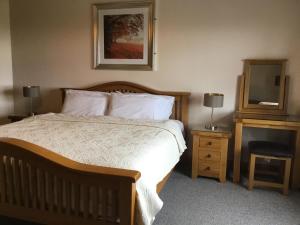 杜林亚特兰大景色酒店的一间卧室配有一张床、镜子和电视