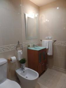 萨达PISO ACOGEDOR EN SADA COZY FLAT IN SADA WiFi的浴室配有白色卫生间和盥洗盆。