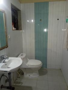 帕拉Bella Pensao的一间带卫生间和水槽的浴室