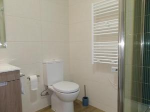 圣玛尔塔迪佩纳吉昂Casa Do Boteco的白色的浴室设有卫生间和淋浴。